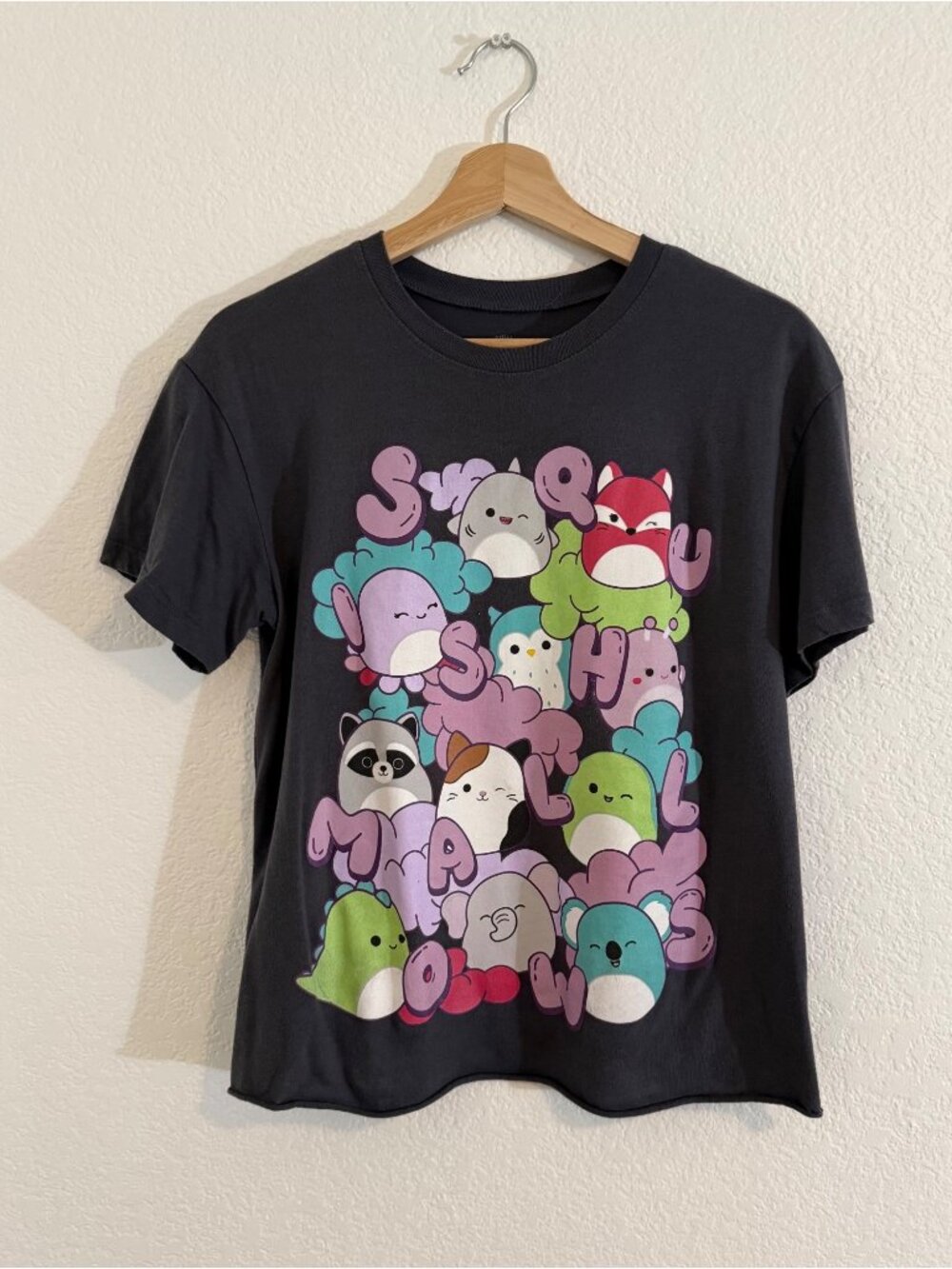Squishmallows Girls Gray Multicolor Tee Size Small